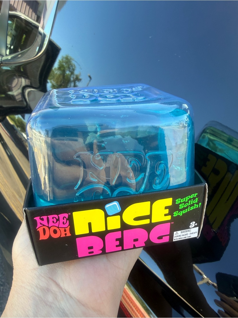 Nee Doh Niceberg Super Solid Squish Blue Tactile Squeeze Toy. New